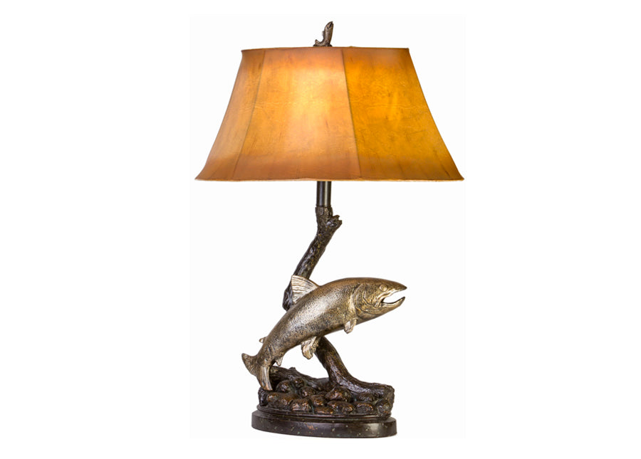 Vintage Direct Cl5020 27.5 In. Jumping Trout Table Lamp Multicolor