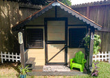 Jordan Cottage Playhouse with Front Porch with Brown Trim