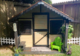 Jordan Cottage Playhouse with Front Porch with Brown Trim