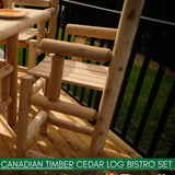 Log Bar Stool with Back and Arms