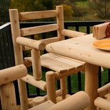 Log Furniture Captain Bar Stool with Back and Arms