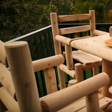 Log Captain Bar Stool with Back and Arms