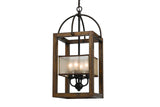 Mission Wood & Metal 4 Light Chandelier