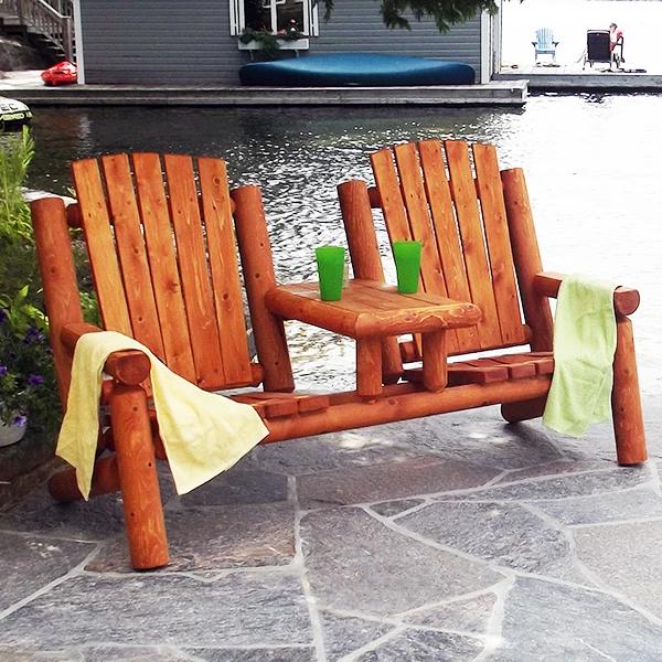 Muskoka Log Gossip Bench