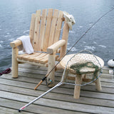 Outdoor Round Log End Table with chair