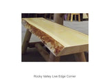 Rocky Valley Dining Bench live edge
