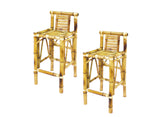 Set of Two Bamboo Tiki Bar Stools