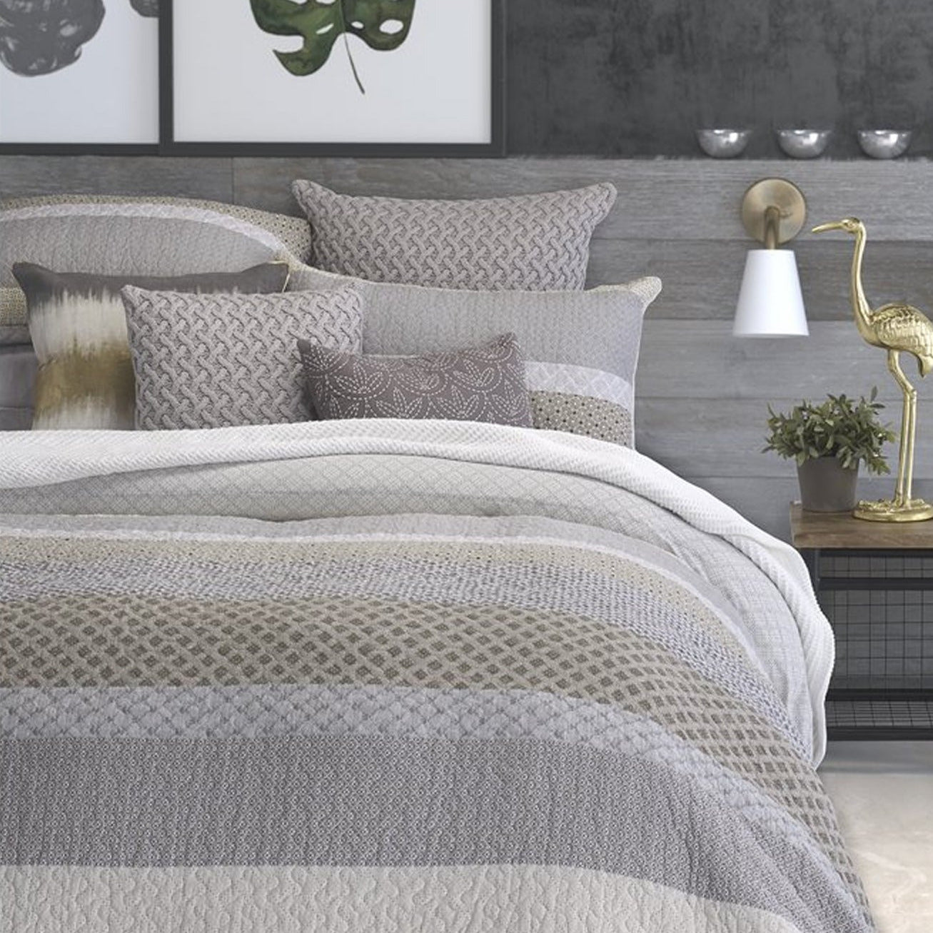 Soothing Grey and Taupe Quilt – Log Furniture and More
