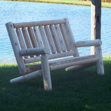 Standard Cedar Log Bench with Back