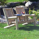 Standard Cedar Log Gossip Bench