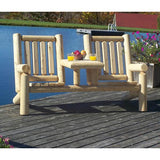 Standard Cedar Log Gossip Bench for great conversation
