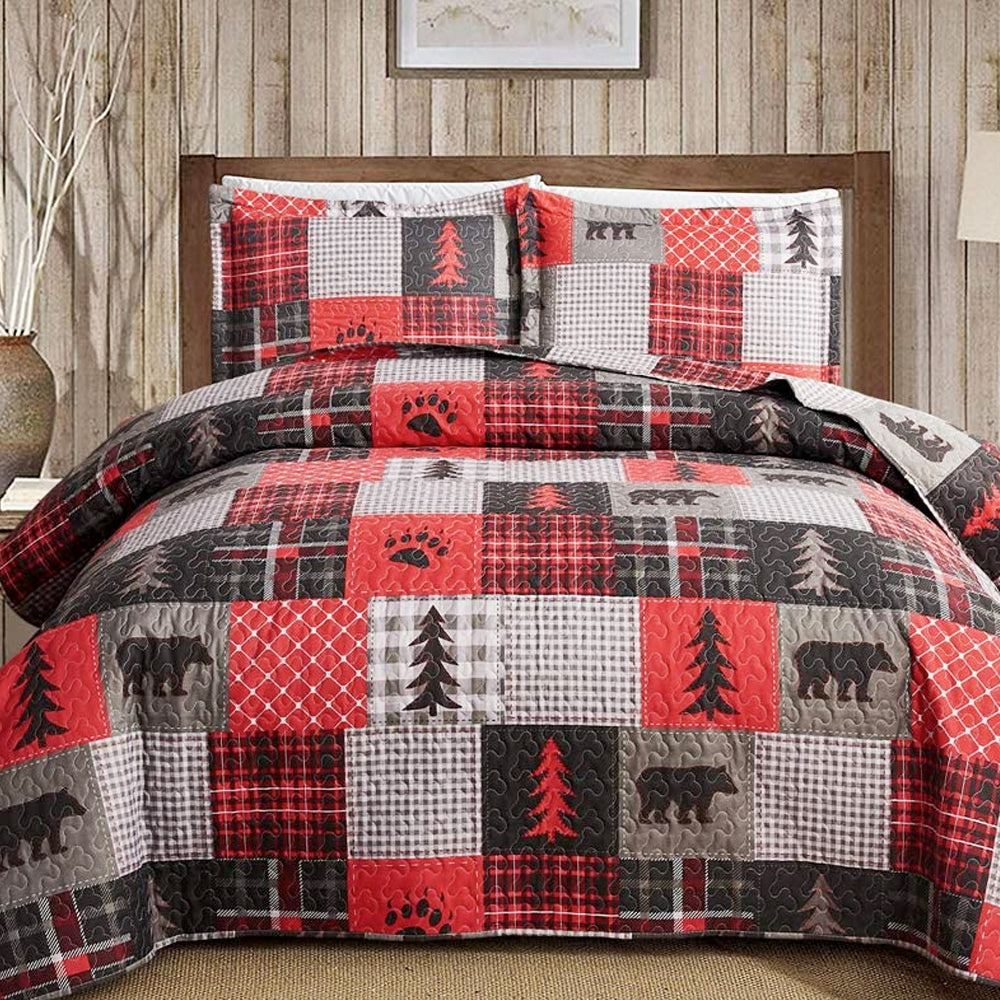 Stoneham Red and Black Plaid Quilt – Log Furniture and More