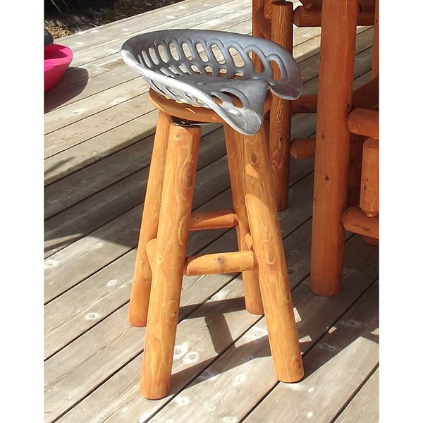 Tractor Seat Log Bar Stool