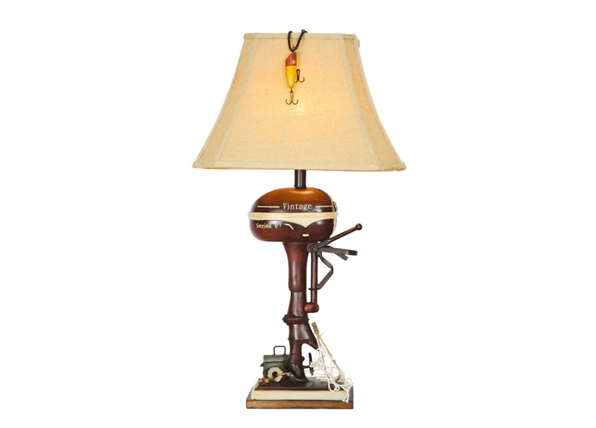 Vintage Boat Motor Table Lamp