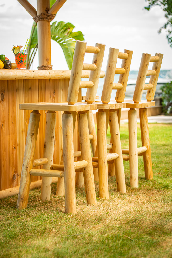 Tiki Bar ladder back stools