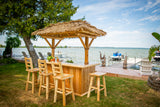 Tropical Paradise Tiki Bars with optional roof and stools