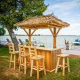Tropical Paradise Tiki Bars with optional roof and stools