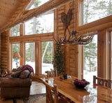 antler chandelier in cottage