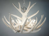 Whitetail Deer 9 Antler Cascade Chandelie white