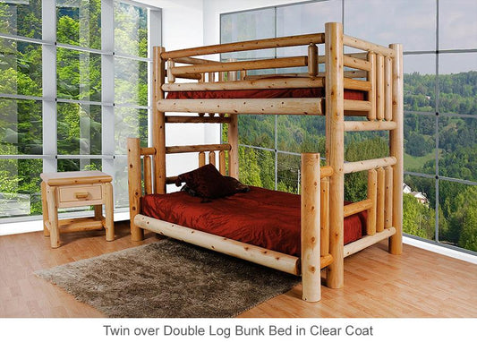 rustic log bunk bed
