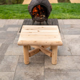 Square Log End Table