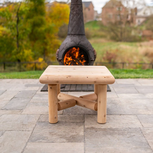 Square Log End Table