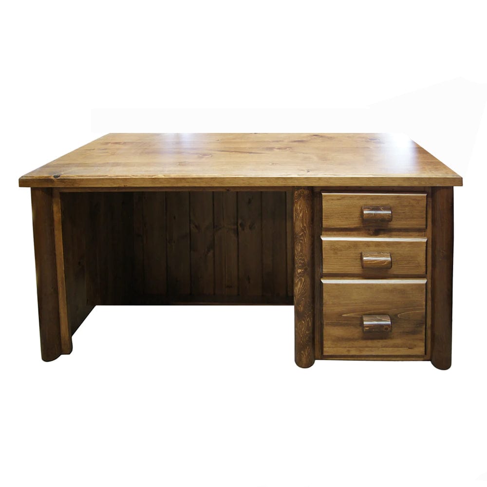 3 Drawer Log Desk • Log Furniture and More