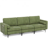 3 Seat Sofa Sectional with Side Storage Pocket and Metal Legs