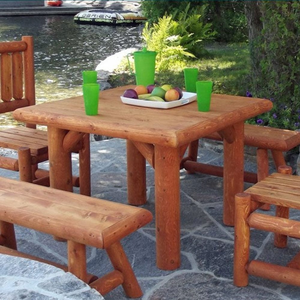 Outdoor Log Dining Table • Log Furniture and More