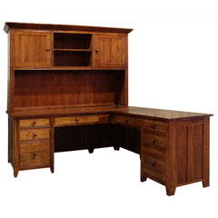 A Series Office Desk with Return and Hutch - 32" × 72"