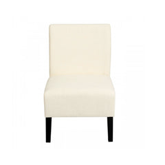 Armless Accent Chair with Rubber Wood Legs