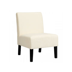 Armless Accent Chair with Rubber Wood Legs