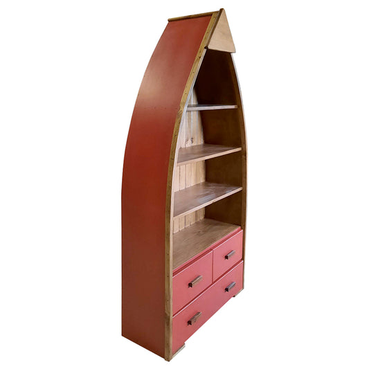 Canoe Bookcase with Drawers