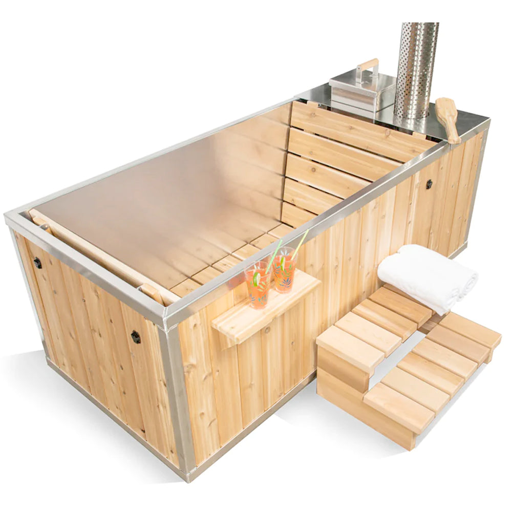 log furniture hot tub