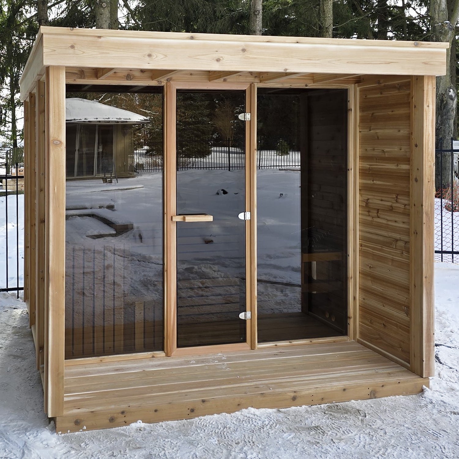 Customized Pure Cube Sauna with Porch