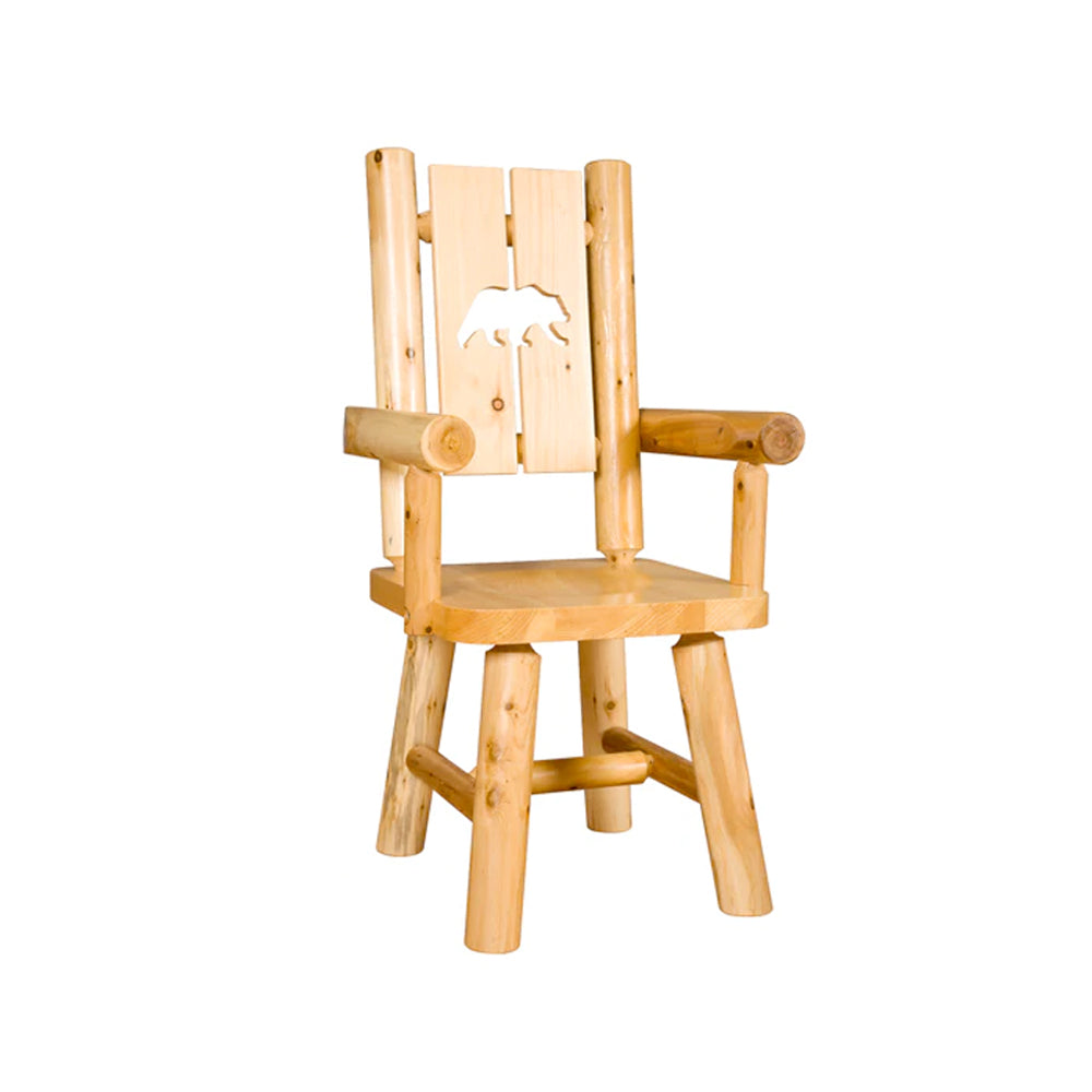Cut Out Back Log Arm Chair