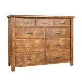 Edgewood Live Edge 9 Drawer Dresser 6 Ft Wide on an Angle