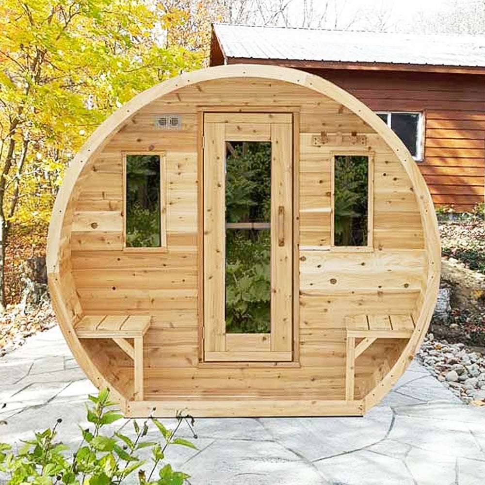 Outdoor White Cedar Granby Cabin Sauna • Log Furniture and More