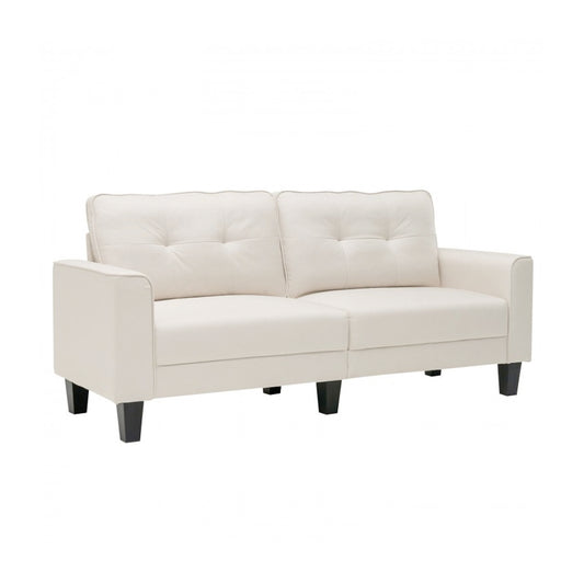 Fabric Loveseat Sofa with 2 Removable Back Cushions