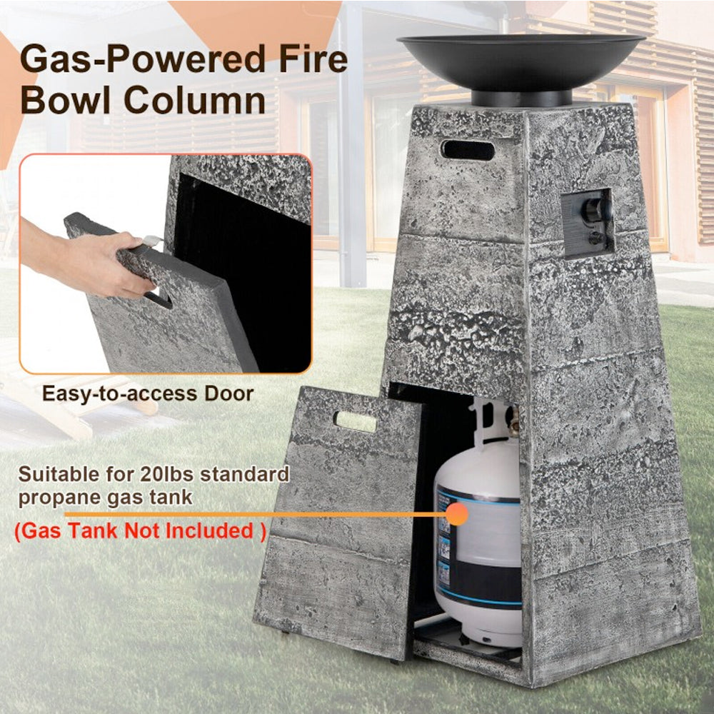 Gas Powered Fire Bowl Column