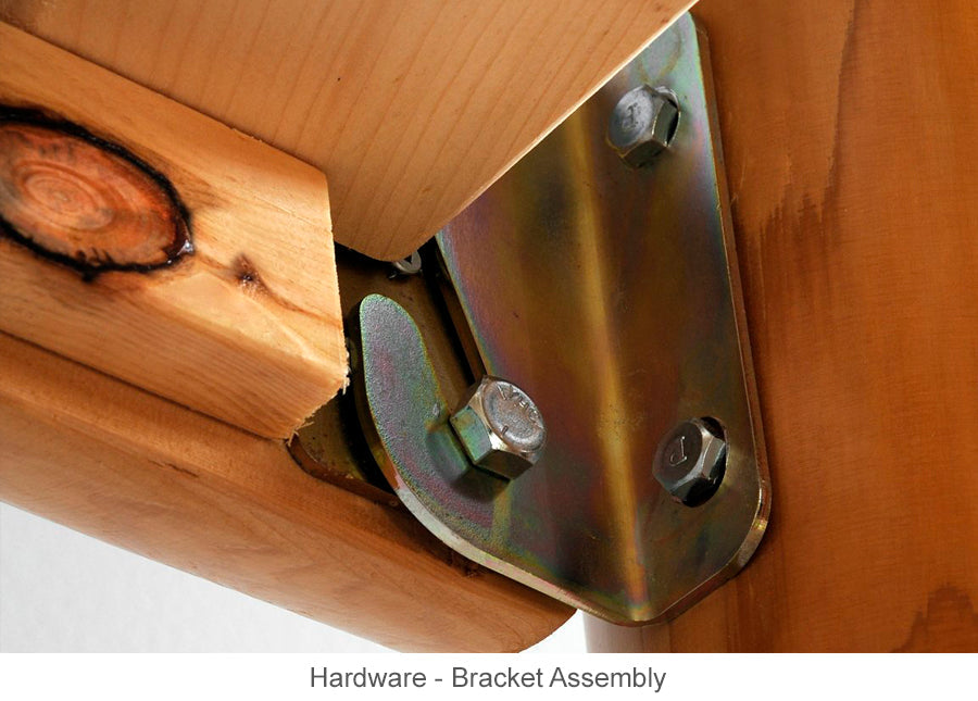 Hardware for log bunk bed