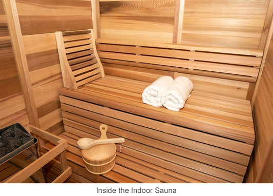 Pure Cube Indoor Knotty Cedar Sauna - Small
