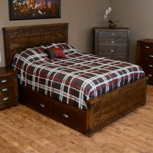 Iron Corner Bed with drawers