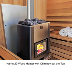 Karhu 20 Wood Heater With Chimney and Shield Set