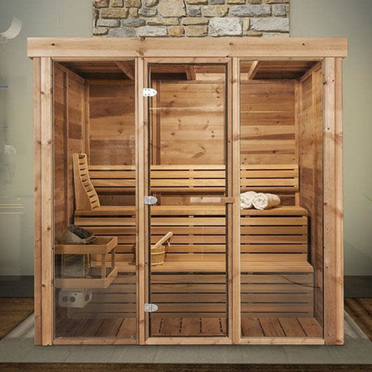 Pure Cube Knotty Cedar Indoor Sauna - Large