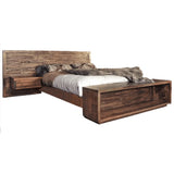 platform bed with floating nightstand