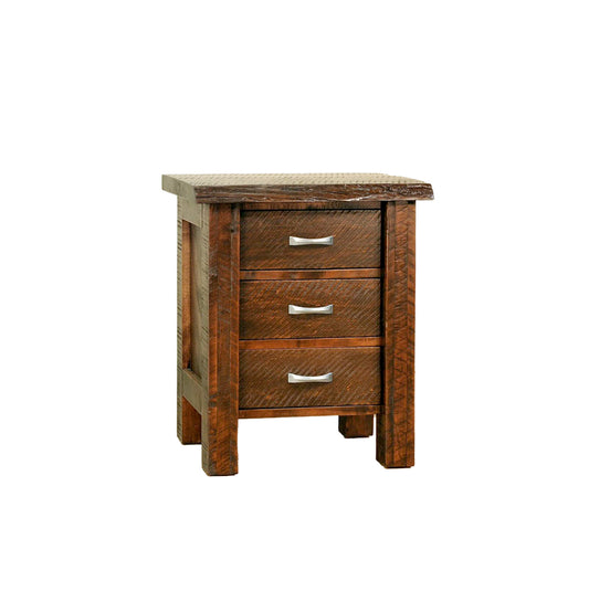 Live Edge 3 Drawer Nightstand