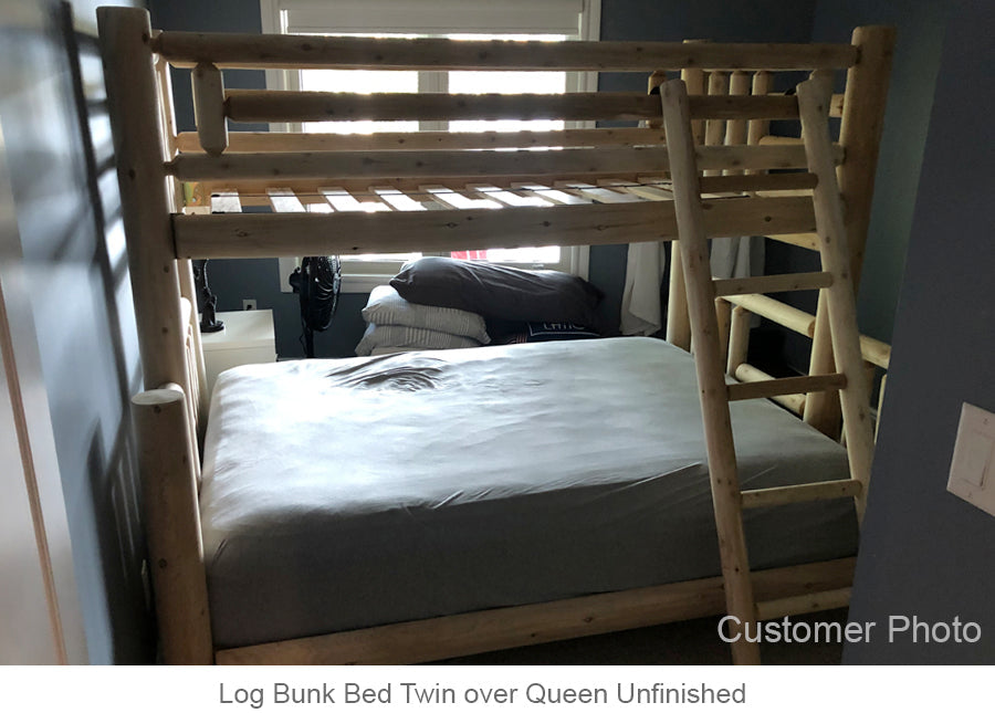 Lob Bunk Bed Twin over Queen Unfinished
