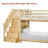 Log Bunk Bed Steps with Railing