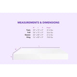 Sierra Mattress Measurements and Dimensions